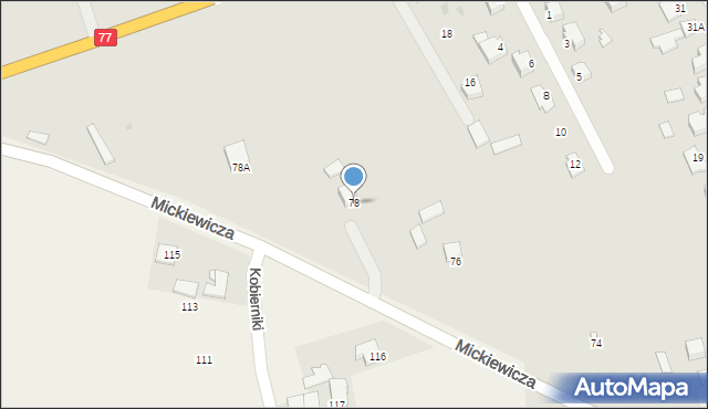 Sandomierz, Mickiewicza Adama, 78, mapa Sandomierza