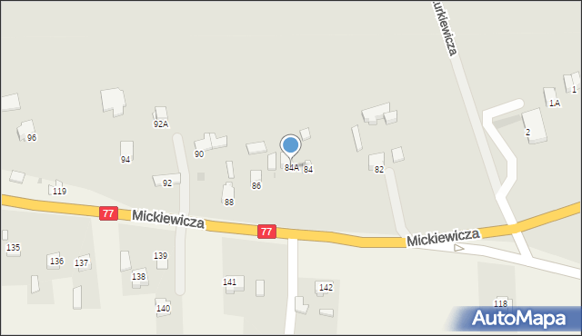 Sandomierz, Mickiewicza Adama, 84A, mapa Sandomierza
