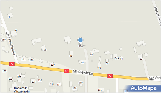 Sandomierz, Mickiewicza Adama, 92A, mapa Sandomierza