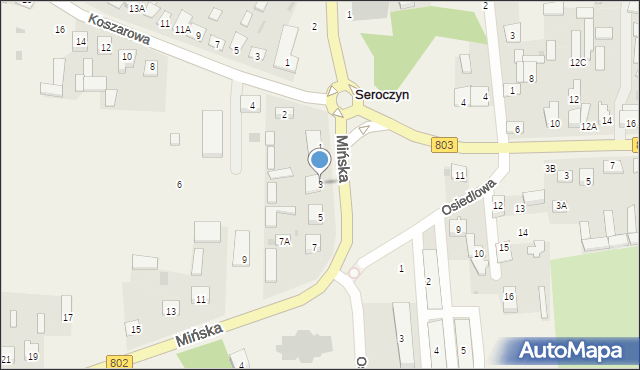 Seroczyn, Mińska, 3, mapa Seroczyn