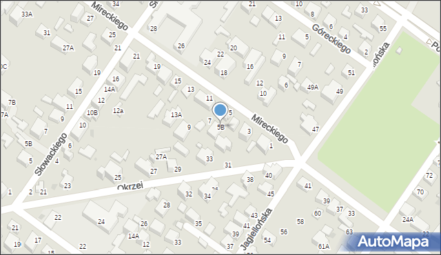 Siedlce, Mireckiego Józefa, 5B, mapa Siedlce
