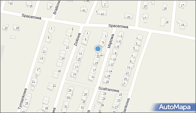 Siemianice, Miętowa, 11, mapa Siemianice