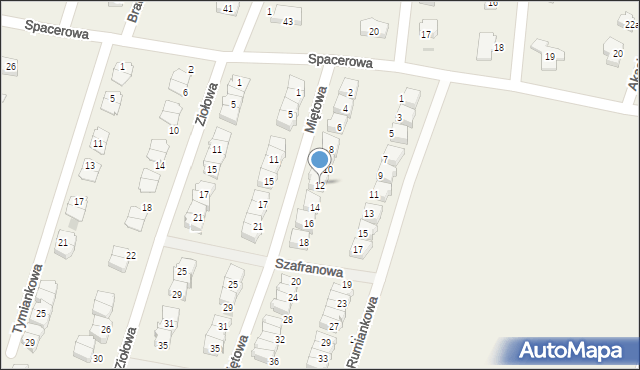 Siemianice, Miętowa, 12, mapa Siemianice