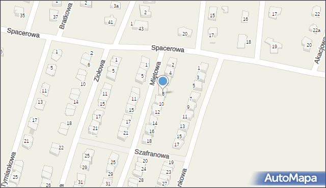 Siemianice, Miętowa, 8, mapa Siemianice