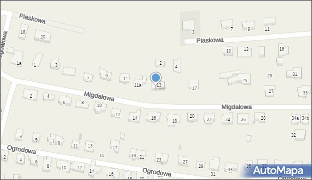 Siemianice, Migdałowa, 15, mapa Siemianice