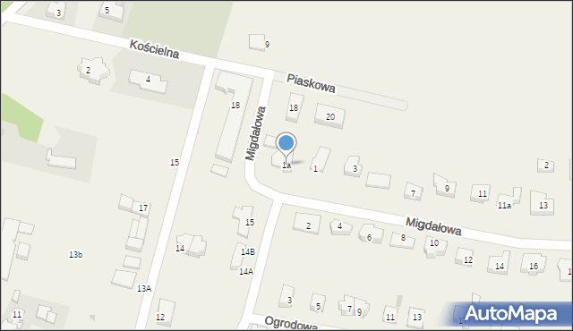 Siemianice, Migdałowa, 1a, mapa Siemianice