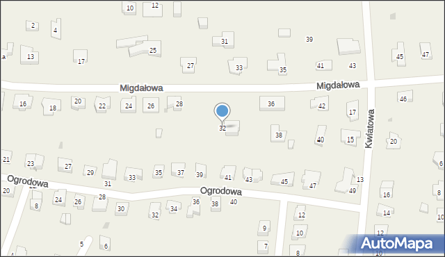 Siemianice, Migdałowa, 32, mapa Siemianice