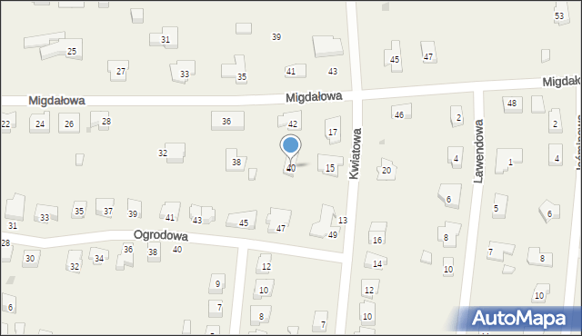 Siemianice, Migdałowa, 40, mapa Siemianice