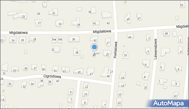 Siemianice, Migdałowa, 40, mapa Siemianice