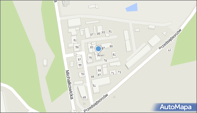 Siemianowice Śląskie, Michałkowicka, 77, mapa Siemianowice Śląskie