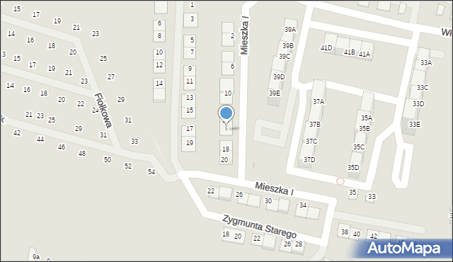 Siemianowice Śląskie, Mieszka I, 16, mapa Siemianowice Śląskie