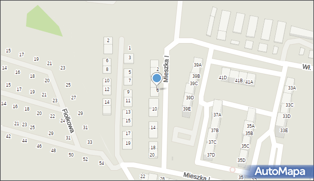 Siemianowice Śląskie, Mieszka I, 6, mapa Siemianowice Śląskie