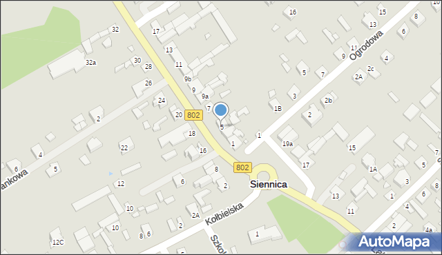 Siennica, Mińska, 5, mapa Siennica