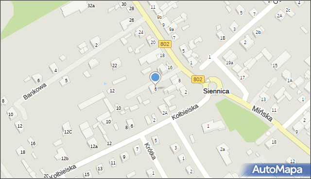 Siennica, Mińska, 6, mapa Siennica