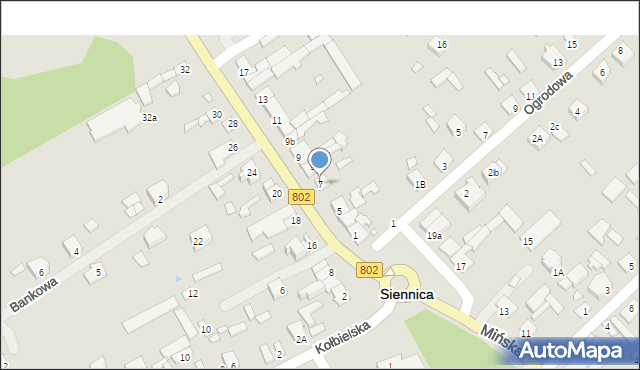 Siennica, Mińska, 7, mapa Siennica