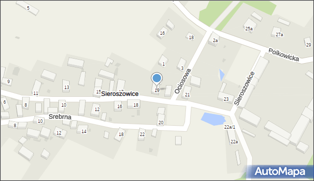 Sieroszowice, Miedziana, 19, mapa Sieroszowice