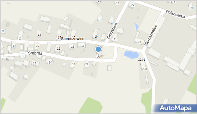 Sieroszowice, Miedziana, 20, mapa Sieroszowice