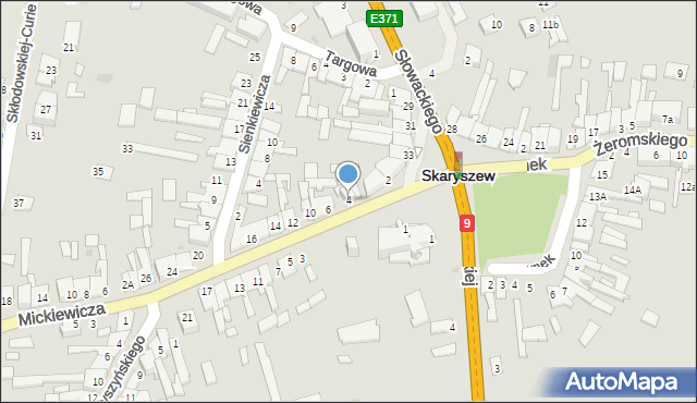 Skaryszew, Mickiewicza Adama, 4, mapa Skaryszew