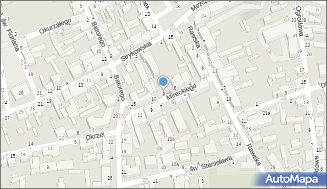 Skierniewice, Mireckiego Józefa, 8, mapa Skierniewic