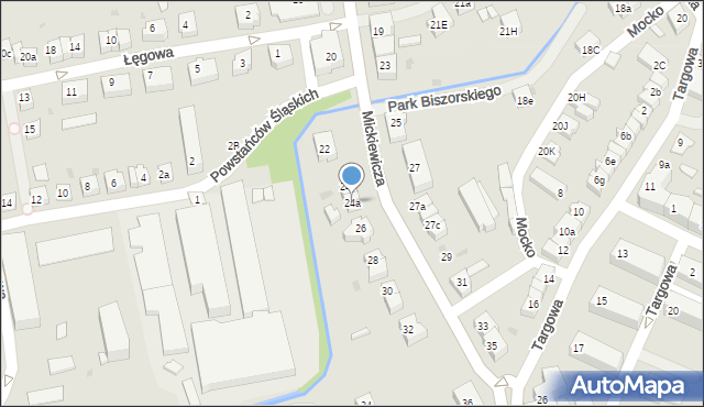 Skoczów, Mickiewicza Adama, 24a, mapa Skoczów