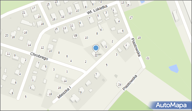 Skopanie, Mieszka I, 12, mapa Skopanie