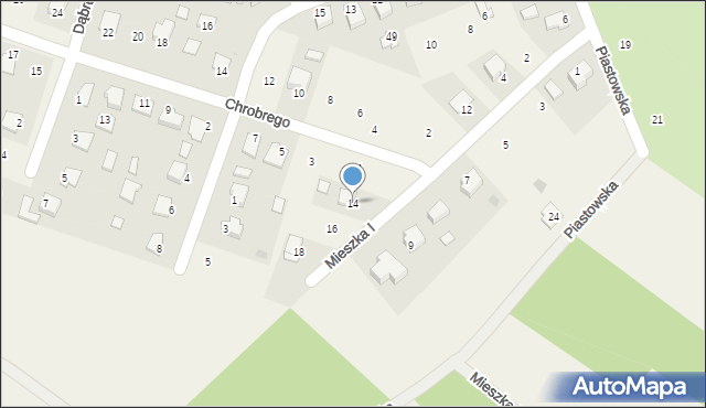 Skopanie, Mieszka I, 14, mapa Skopanie