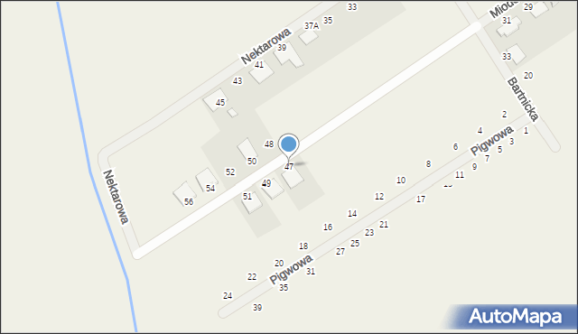 Skórzewo, Miodowa, 47, mapa Skórzewo