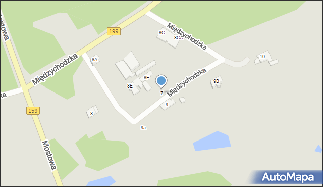 Skwierzyna, Międzychodzka, 7, mapa Skwierzyna