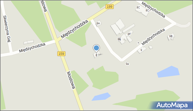 Skwierzyna, Międzychodzka, 8, mapa Skwierzyna