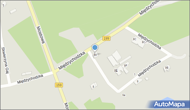 Skwierzyna, Międzychodzka, 8A, mapa Skwierzyna