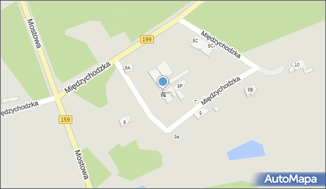 Skwierzyna, Międzychodzka, 8E, mapa Skwierzyna