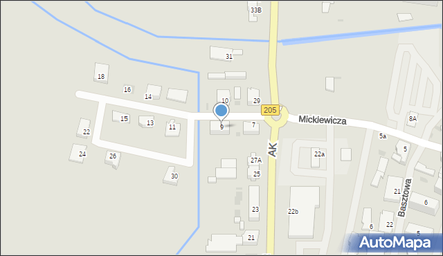 Sławno, Mickiewicza Adama, 9, mapa Sławno