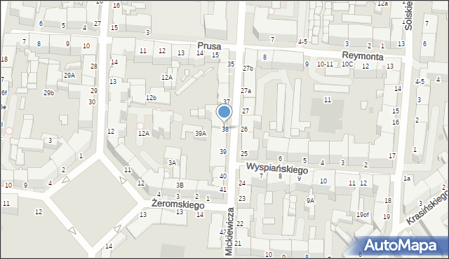 Słupsk, Mickiewicza Adama, 38, mapa Słupska