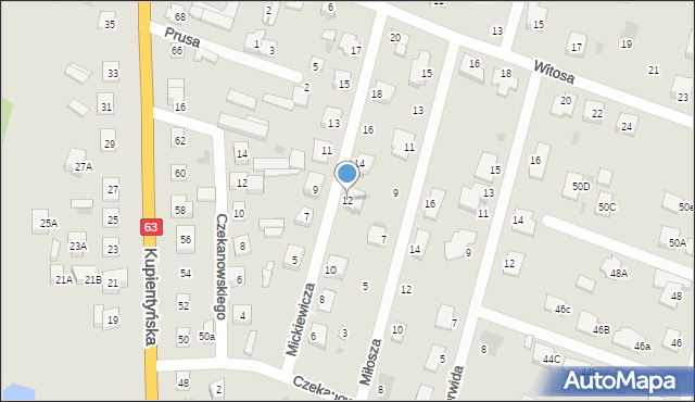 Sokołów Podlaski, Mickiewicza Adama, 12, mapa Sokołów Podlaski