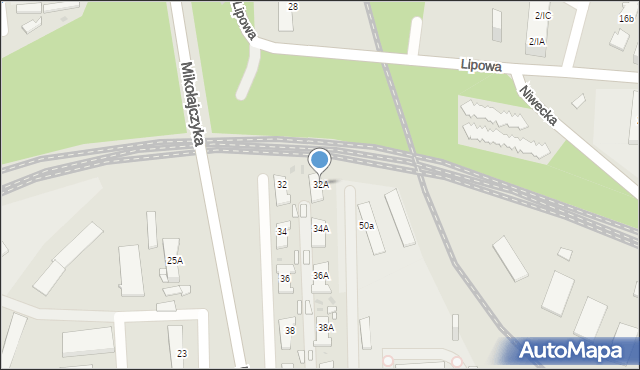 Sosnowiec, Mikołajczyka Stanisława, 32A, mapa Sosnowca