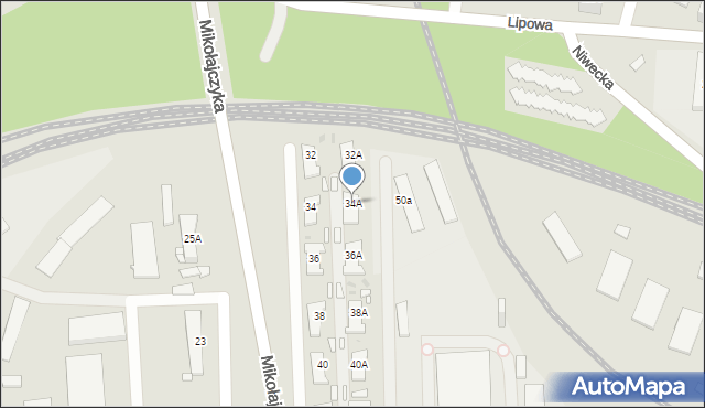Sosnowiec, Mikołajczyka Stanisława, 34A, mapa Sosnowca