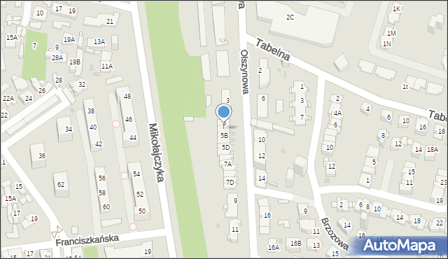Sosnowiec, Mikołajczyka Stanisława, 5A, mapa Sosnowca