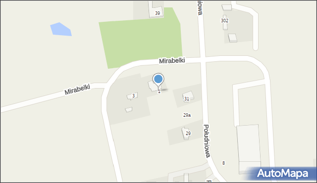 Stara Wieś, Mirabelki, 1, mapa Stara Wieś