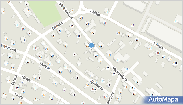 Starachowice, Mickiewicza Adama, 29a, mapa Starachowic
