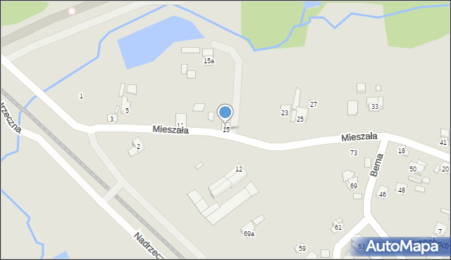 Starachowice, Mieszała, 15, mapa Starachowic