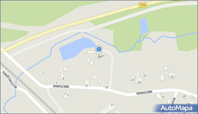 Starachowice, Mieszała, 15a, mapa Starachowic