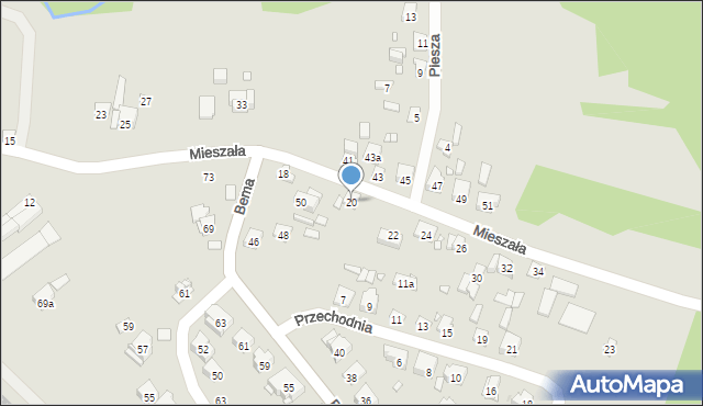 Starachowice, Mieszała, 20, mapa Starachowic