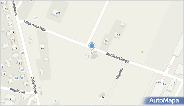 Stare Babice, Mizikowskiego Władysława, mjr., 23, mapa Stare Babice