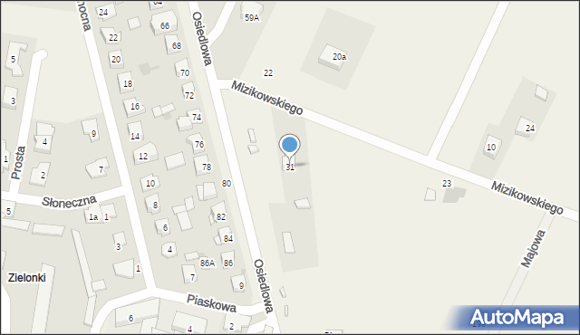 Stare Babice, Mizikowskiego Władysława, mjr., 31, mapa Stare Babice