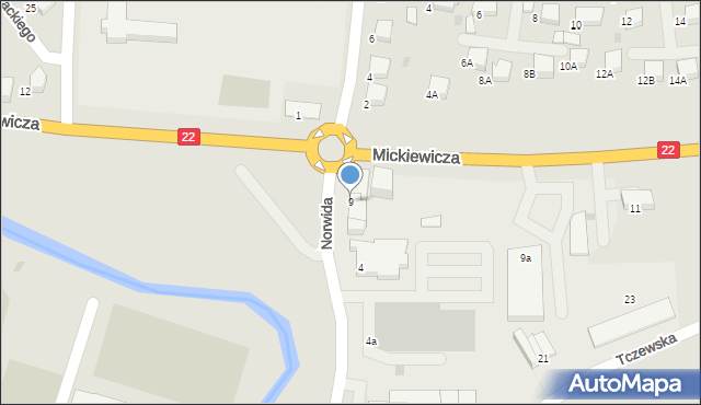 Starogard Gdański, Mickiewicza Adama, 9, mapa Starogard Gdański