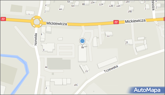 Starogard Gdański, Mickiewicza Adama, 9a, mapa Starogard Gdański