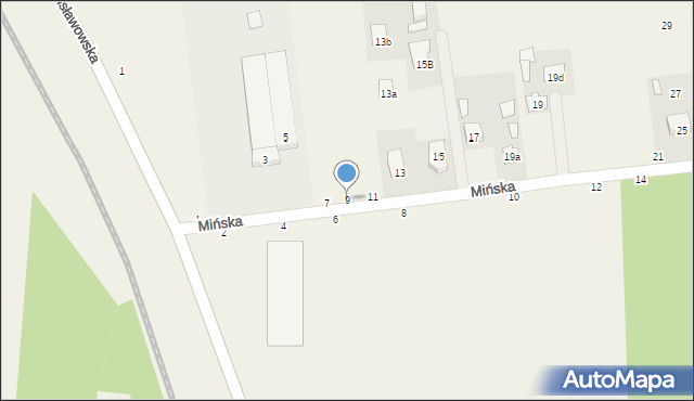 Stojadła, Mińska, 9, mapa Stojadła