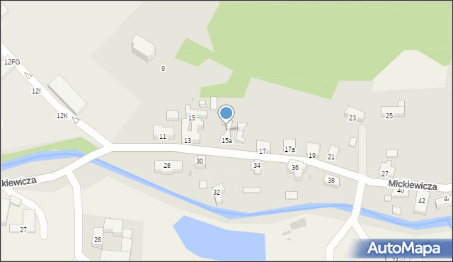 Stronie Śląskie, Mickiewicza Adama, 15b, mapa Stronie Śląskie