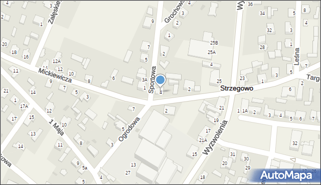 Strzegowo, Mickiewicza Adama, 4, mapa Strzegowo