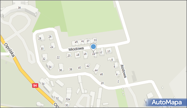 Strzelce Opolskie, Miodowa, 14, mapa Strzelce Opolskie